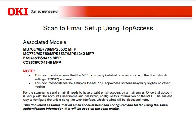 Tài liệu hướng dẫn cách setup scan email 2008A,3008A,5008A,2508A,3508A,4508A
